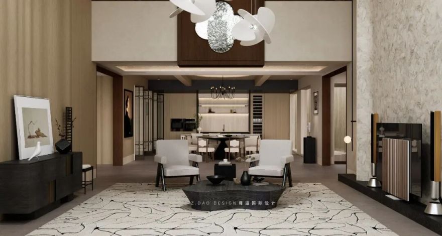 尊道新作|合肥『文一·塘溪津门』1000㎡折衷主义别墅,专治豪宅审美疲劳。-160