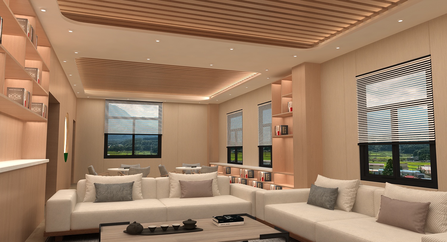 会议接待休息区设计3D效果图-6