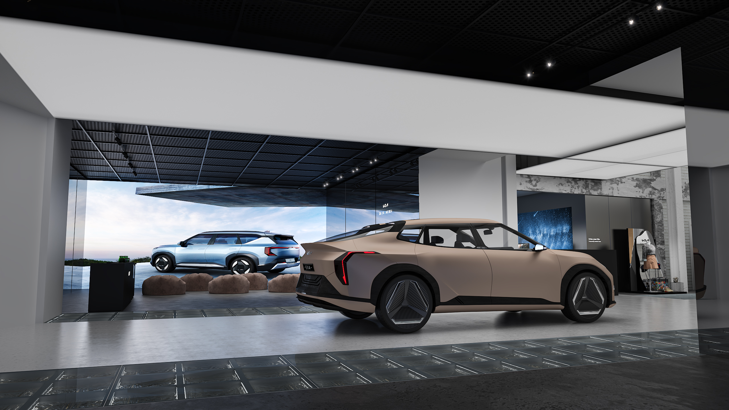 kia ev4电车，汽车展厅-4