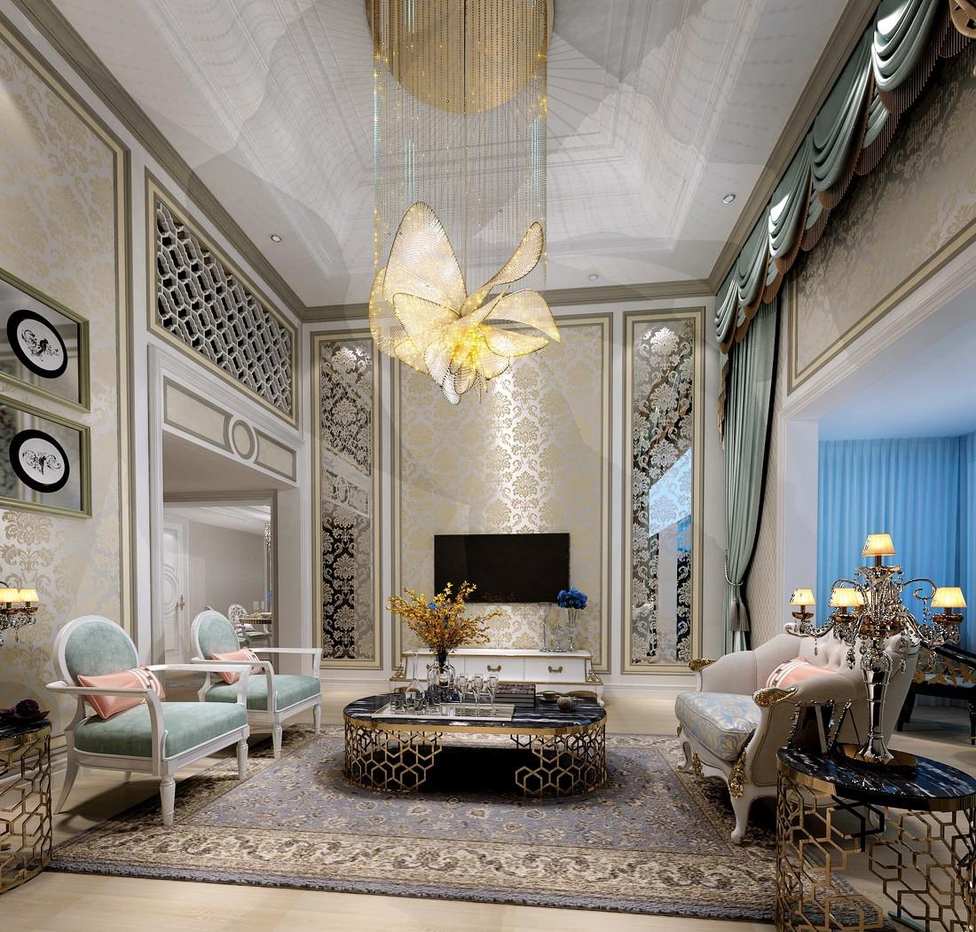 大寨别墅 | 欧式奢华,金属与大理石的华美乐章-2