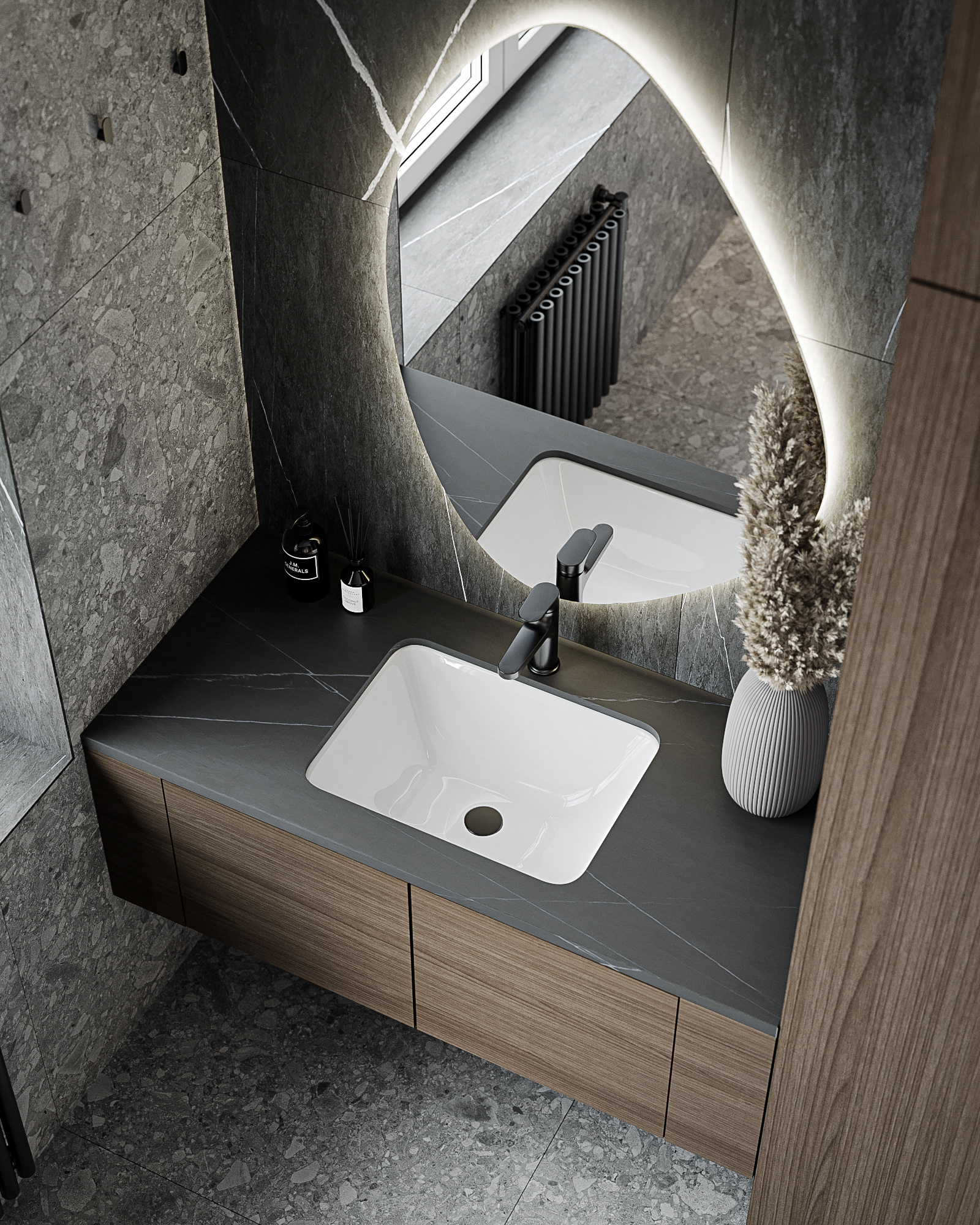 Monochrome minimalistic apartment-10