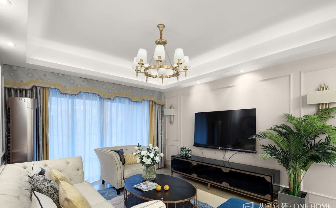 广州凤凰城 106m²美式三居室软装翻新，艺术感与温馨并存-5