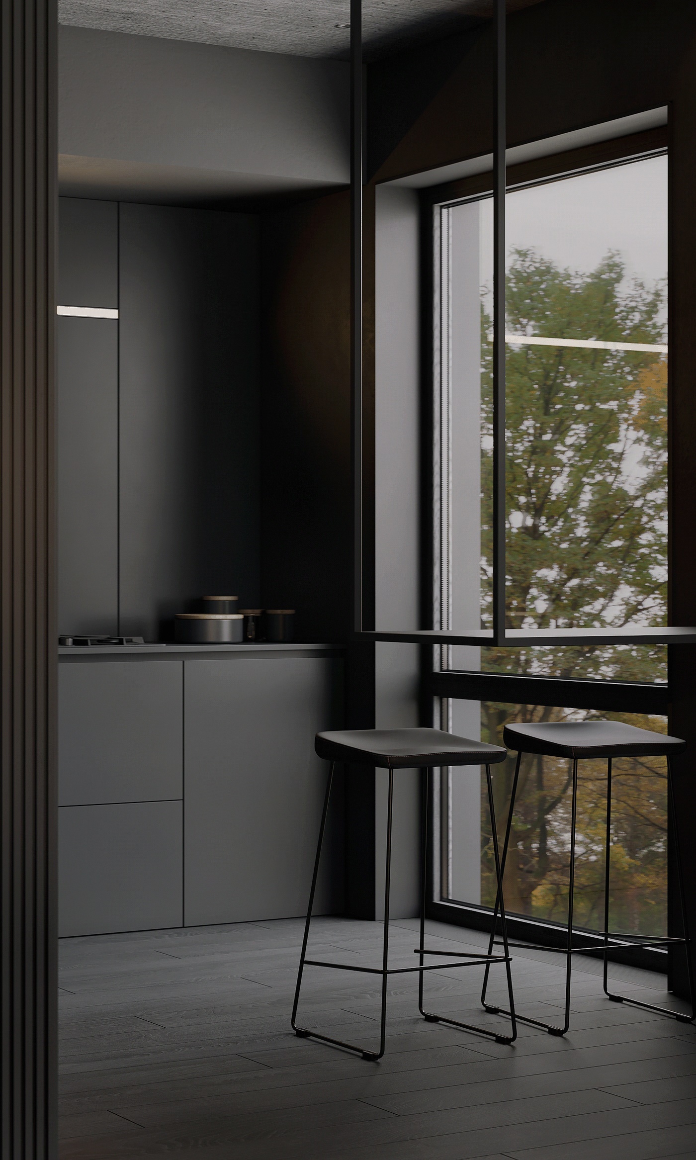 高级黑色系公寓设计 简而不单的魅力！-12