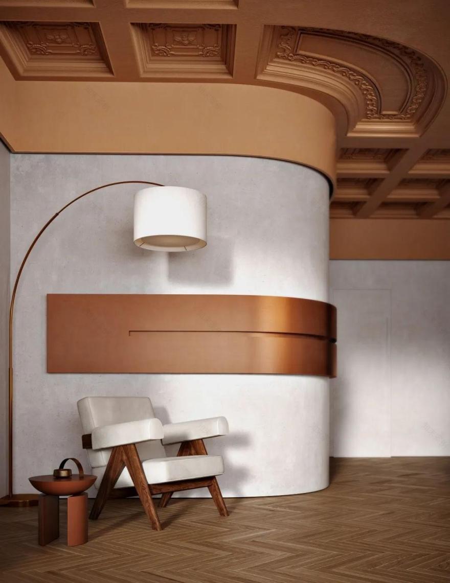 柔软的、弯曲的木材,赭色墙壁丨乌克兰基辅丨Tamara Batsmanova-30