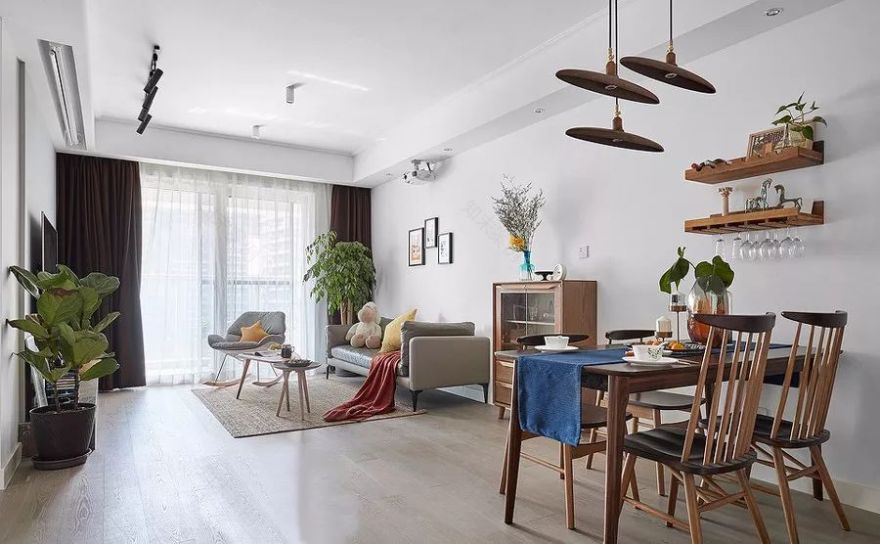 120㎡现代北欧风格公寓,温情舒适的餐厅布置-12