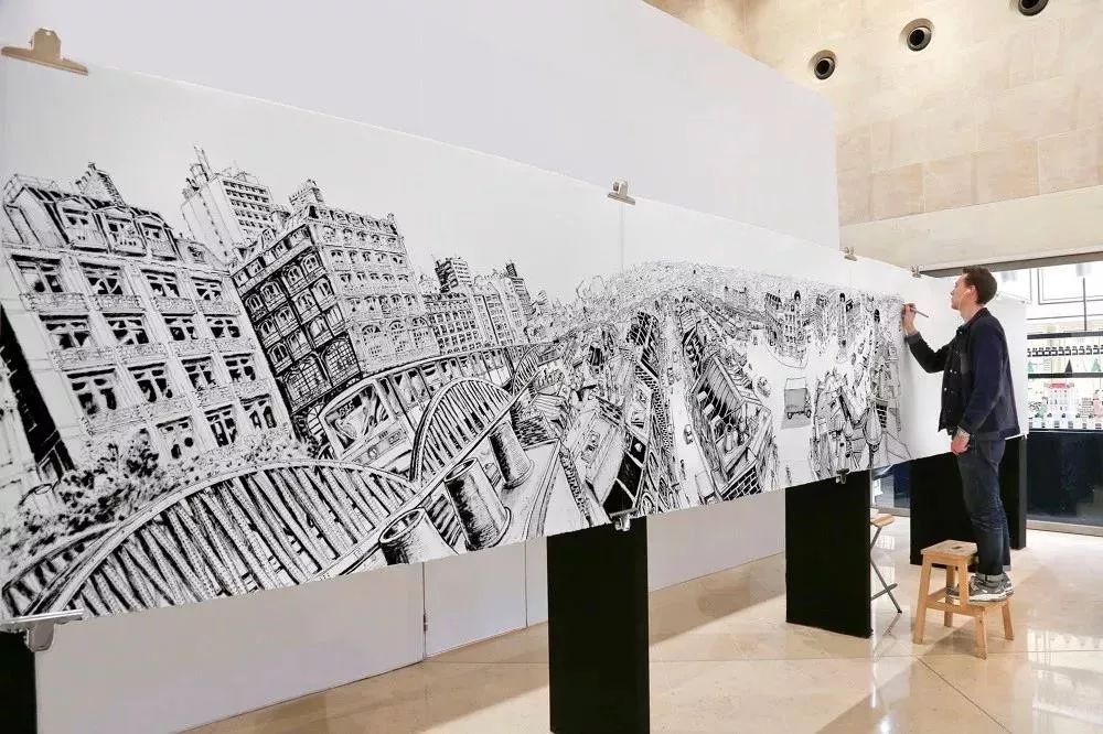 法国艺术家托马斯·达提格斯手绘中国全景建筑,细节震撼!-139