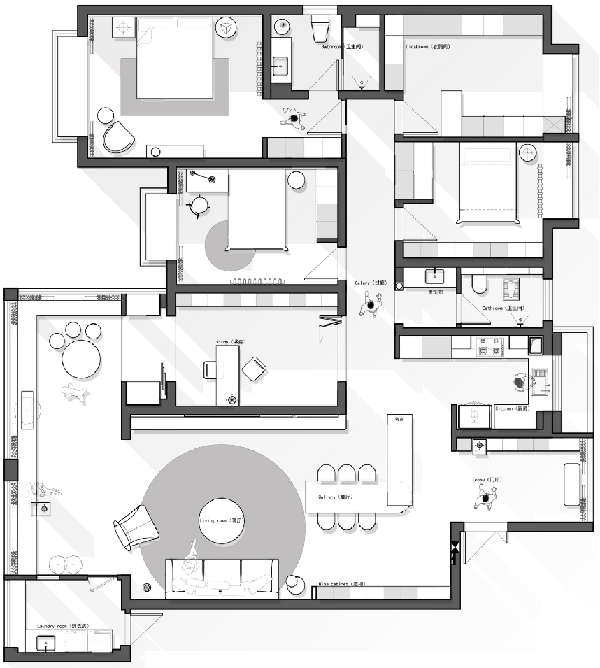 220㎡极简大平层设计丨中国娄底丨周笙笙建筑装饰设计-1