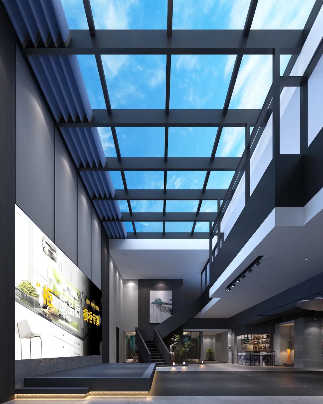 紫韩不锈钢厨柜生活馆 | 现代中式挑空展厅,演绎生活美学-28