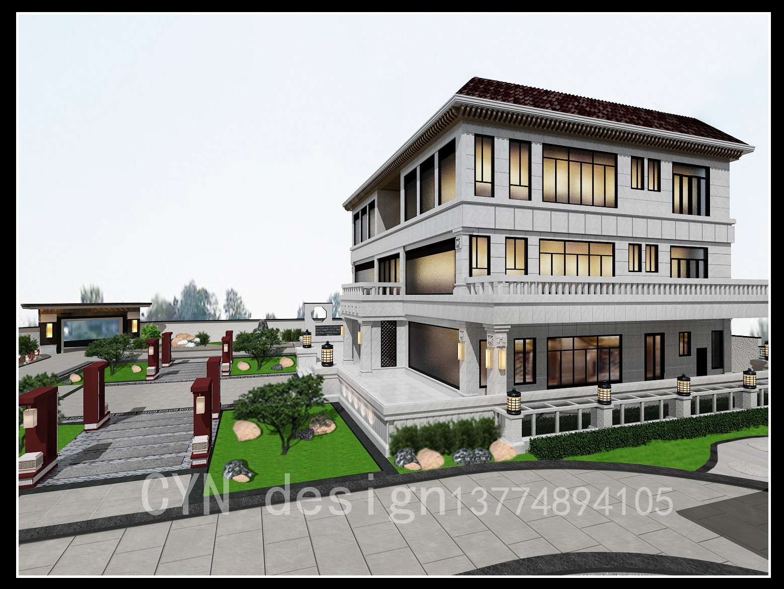 泉州晋江自建现代中式别墅-3