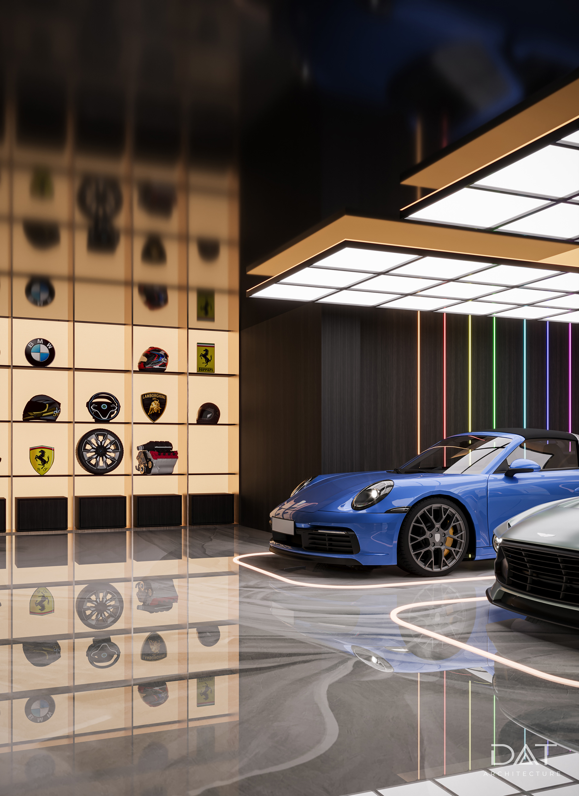 Luxury Colorful Garage 地下停车场-1