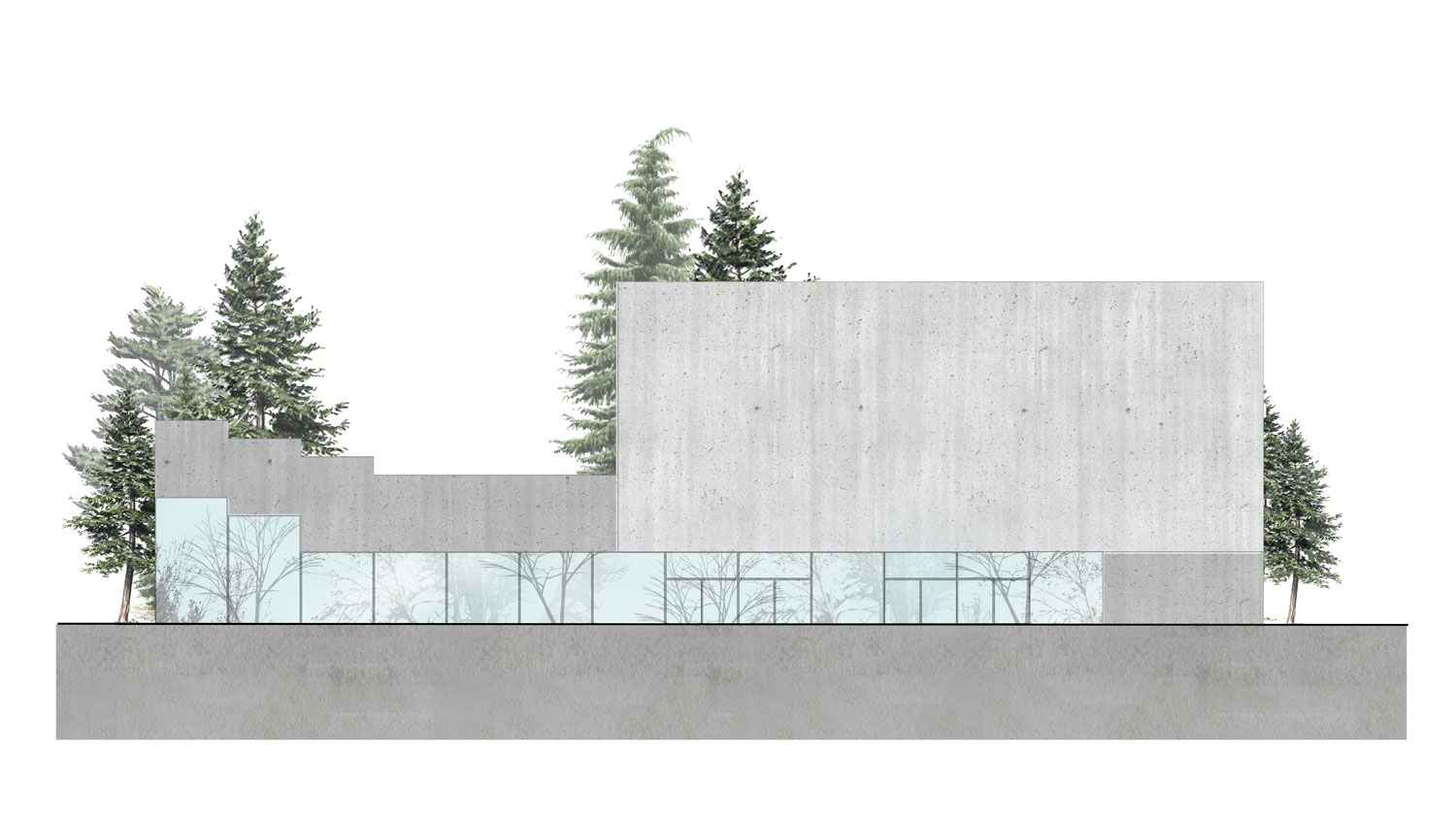 地形融入建筑,连接室内外空间的展览中心设计-11