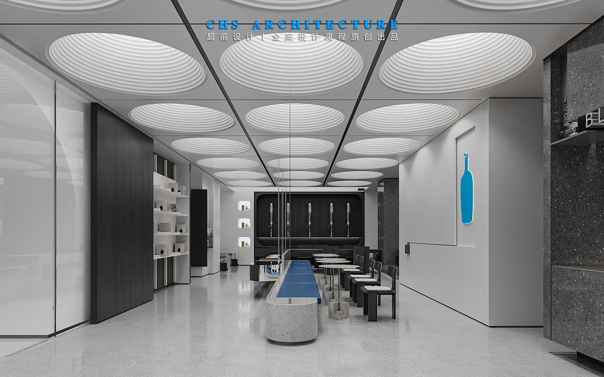 黑白构造 · 蓝瓶咖啡馆原创方案设计丨超前设计（超前创意设计教育）-36