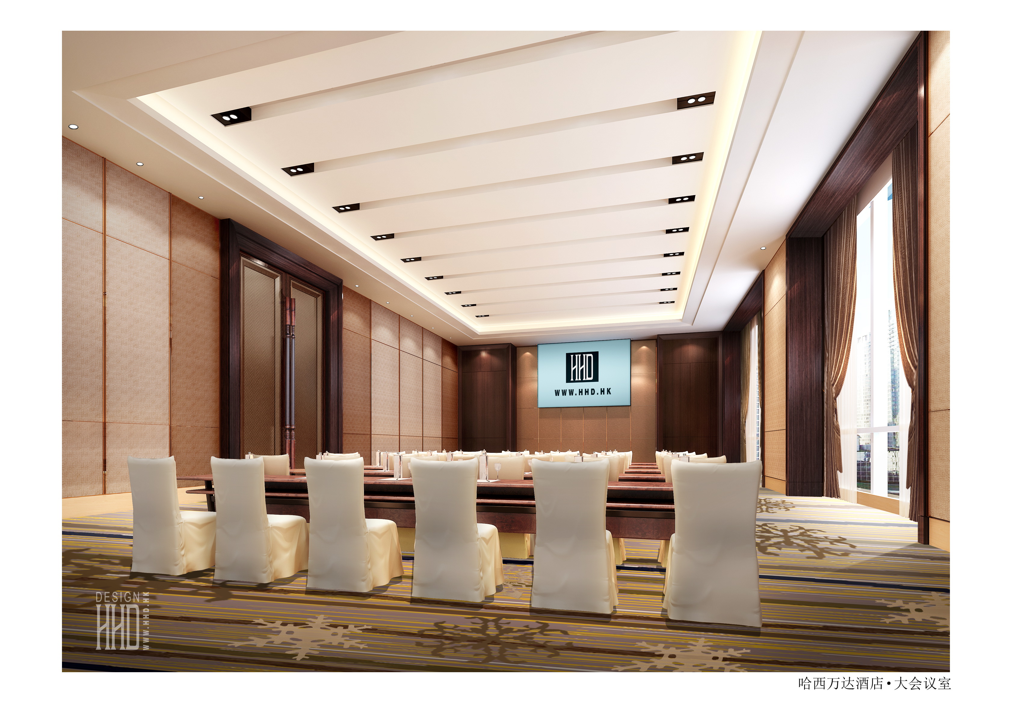 HHD设计－哈西万达五星酒店公共区域CAD施工图+效果图 926M-3