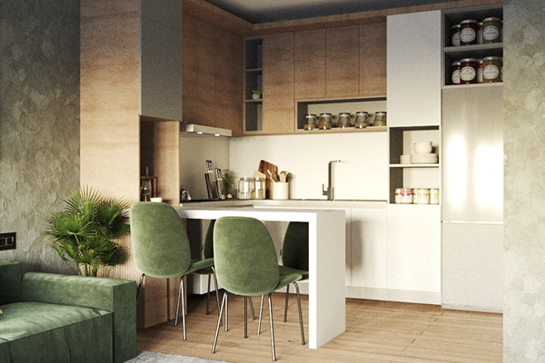 46·5平单身青年一居室公寓室内设计-4