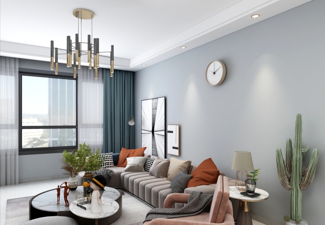 内蒙古 150㎡撞色搭配家装-9