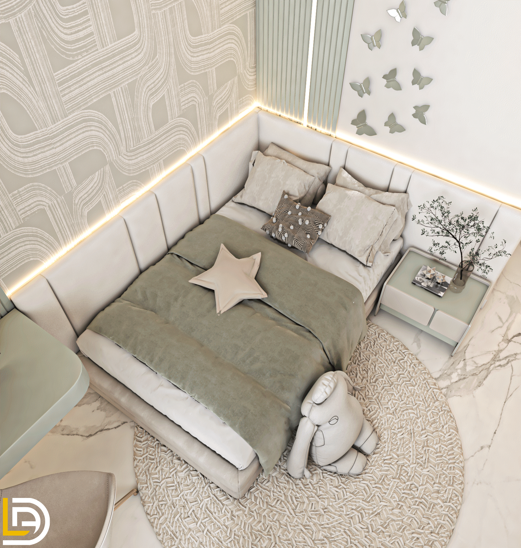 现代女孩卧室-9