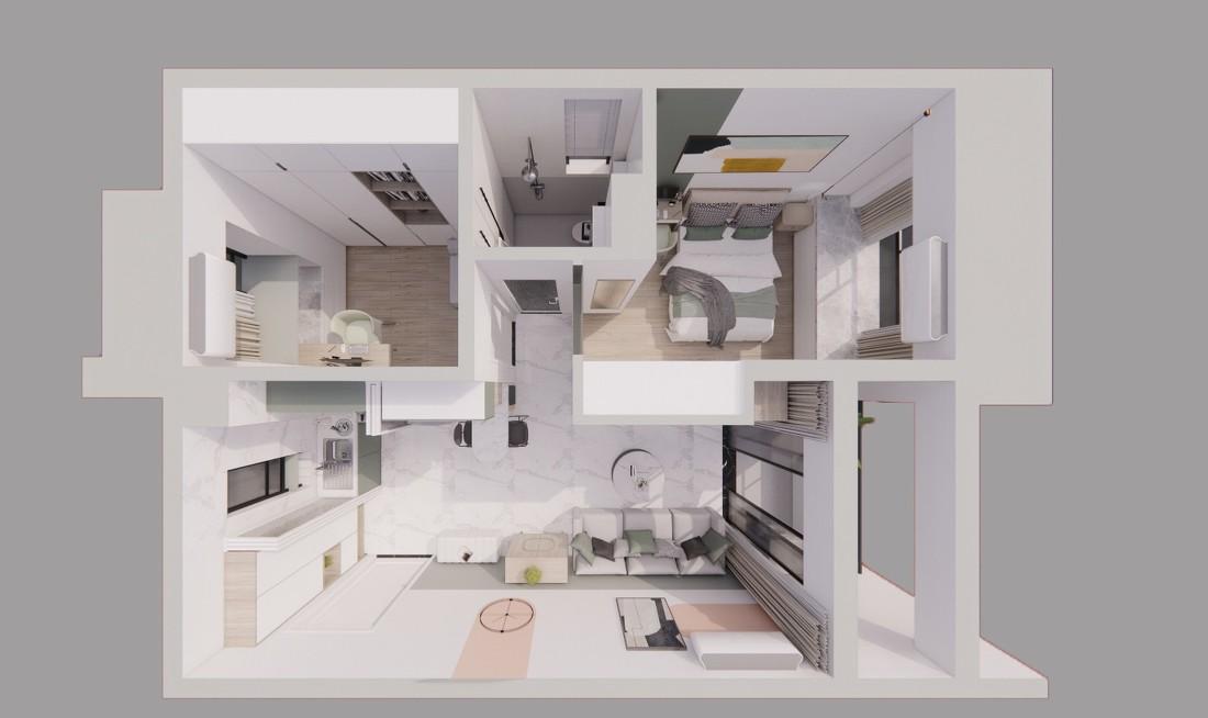 北欧马卡龙色装修 | 小空间大视觉，恰到好处的舒适与实用-0