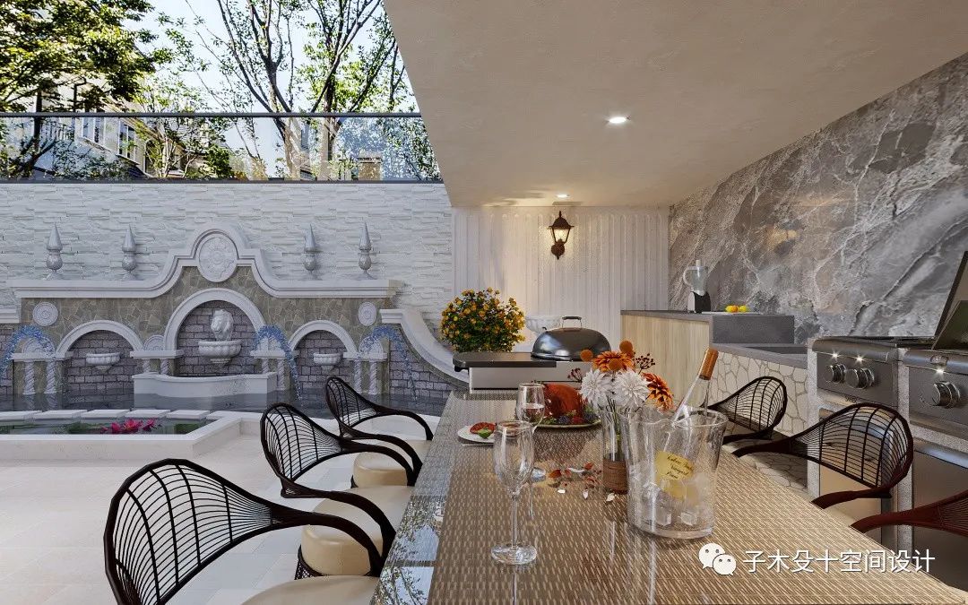 法式轻奢海城别墅丨子木殳十空间设计-48