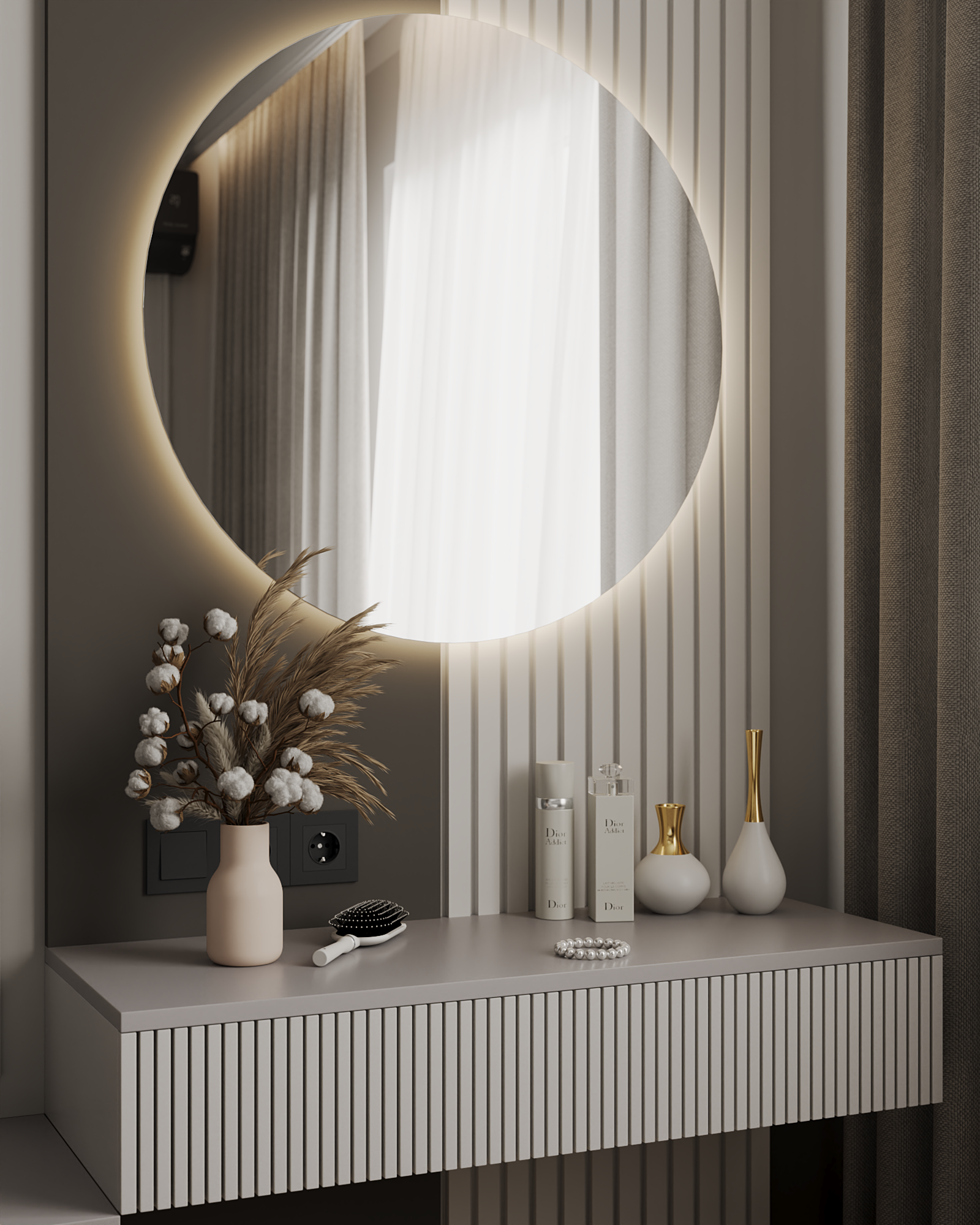 Визуализация Спальной Неоклассика-20