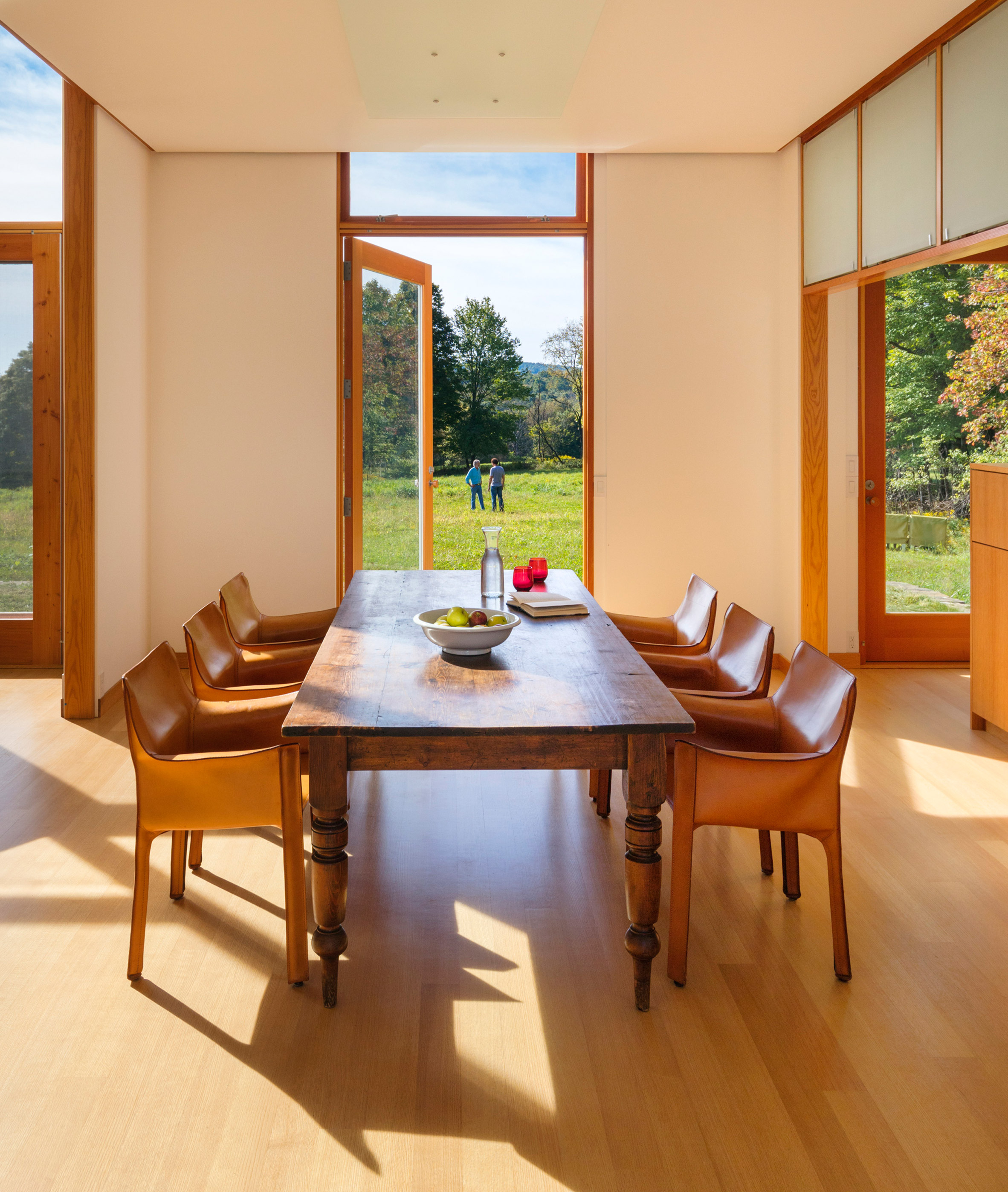 Huge rolling shutters shade Pennsylvania farmhouse by Cutler Anderson-12