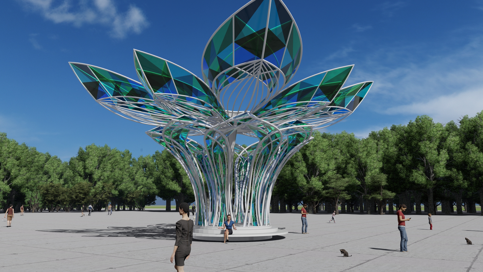 橙彩凝香赣州信丰花园湾广场主题雕塑丨中国赣州-11