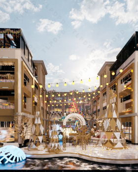 圣诞节美陈,圣诞节灯光亮化,圣诞节商场中庭美陈