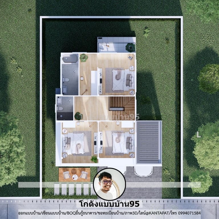 บ้านปั้นหยา2ชั้น S-131 แบบบ้าน2ชั้นสมัยใหม่ บ้านโทนสีขาวสวย ๆ-19