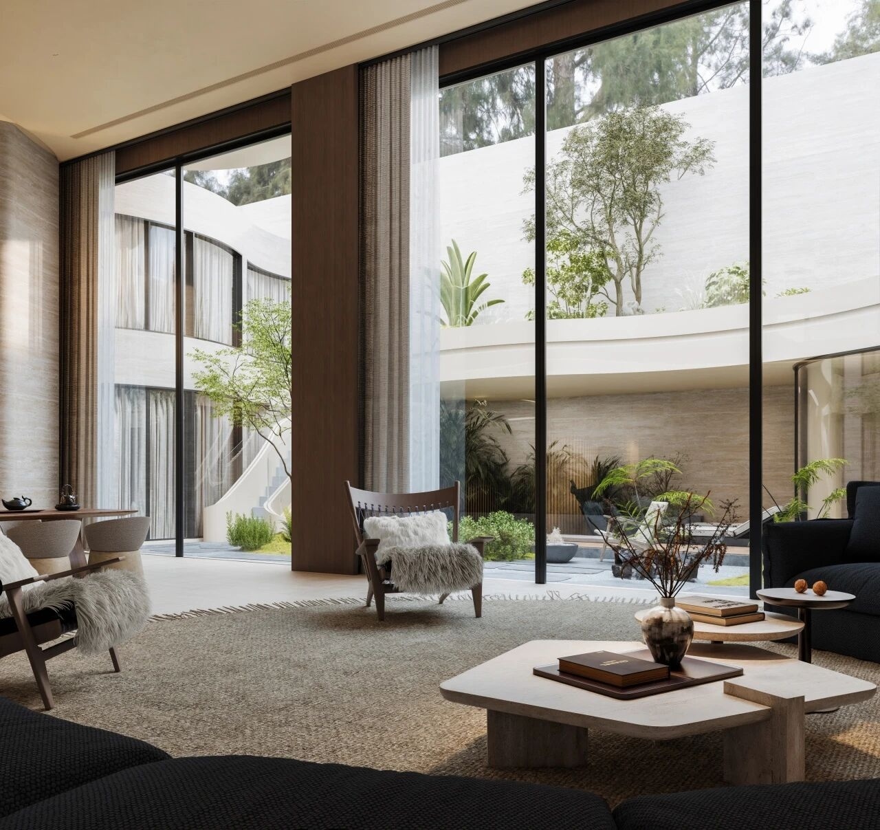 重庆紫檀庄园1300m²曲境别墅丨中国重庆丨美及空间设计-13