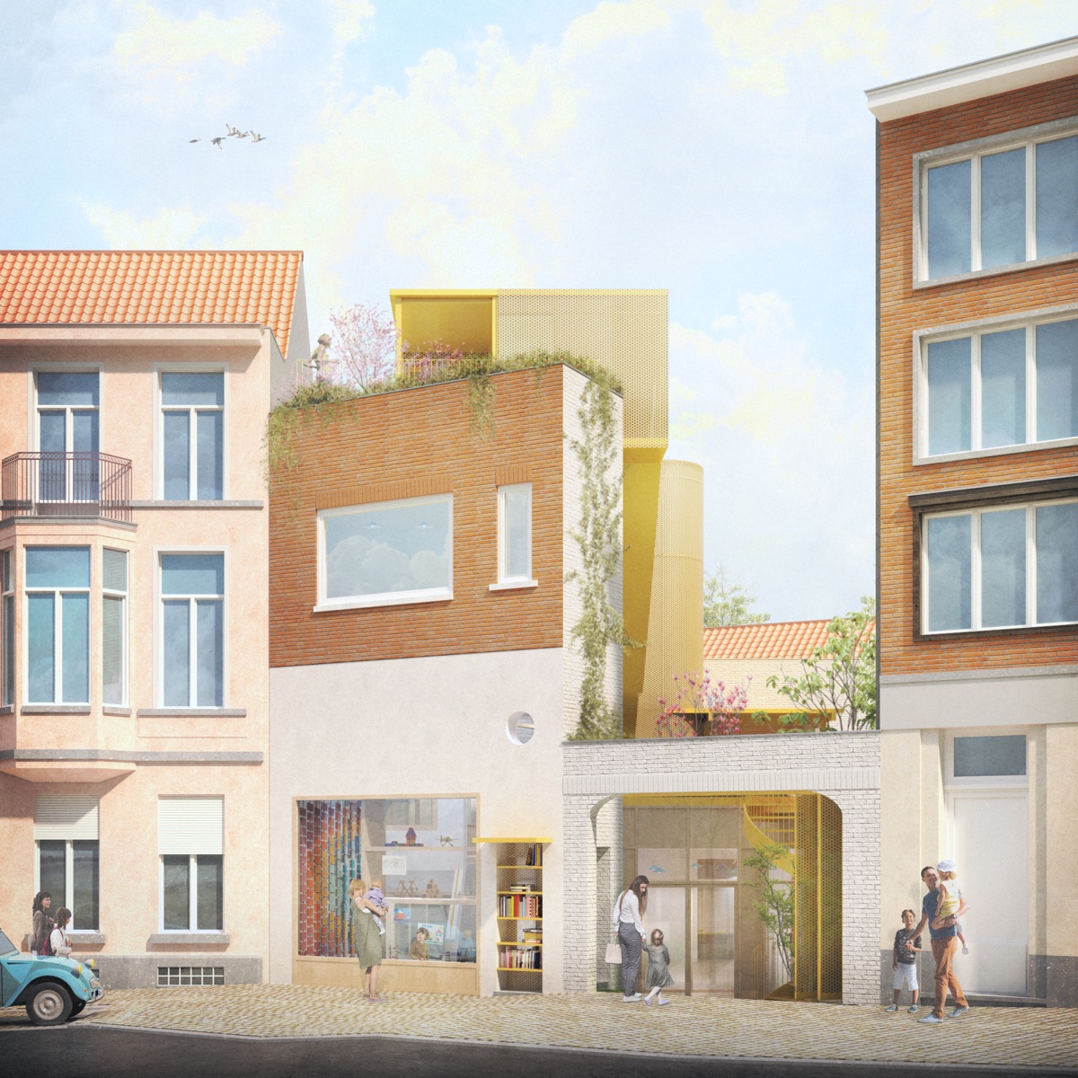 将旧车库改造为儿童日托中心丨比利时-1