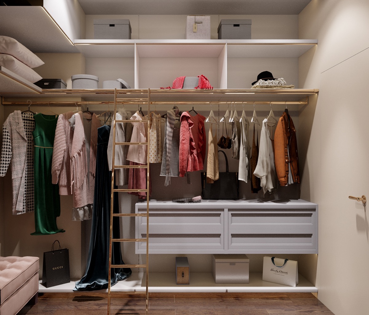 两个粉色调公寓室内设计案例-26