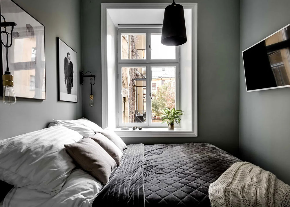 瑞典公寓的巴黎风尚与黑色厨房-15