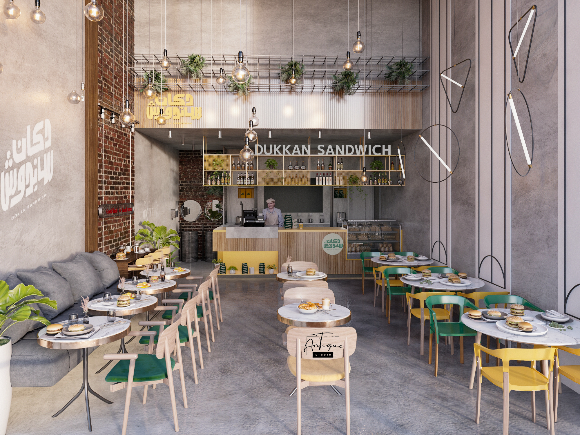 DUKKAN SANDWICH 快餐店室内设计丨沙特阿拉伯丨ANTIQUE Studios-11