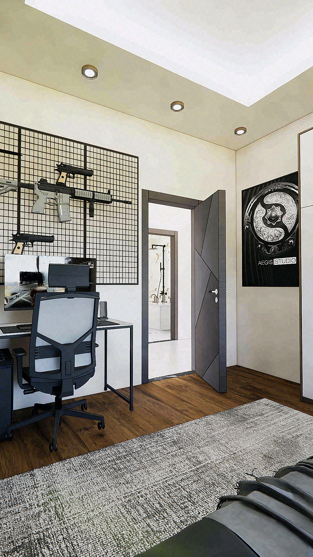 تصميم لغرفة نوم شاب بوحده سكنية بجمهورية مصر العربية-10