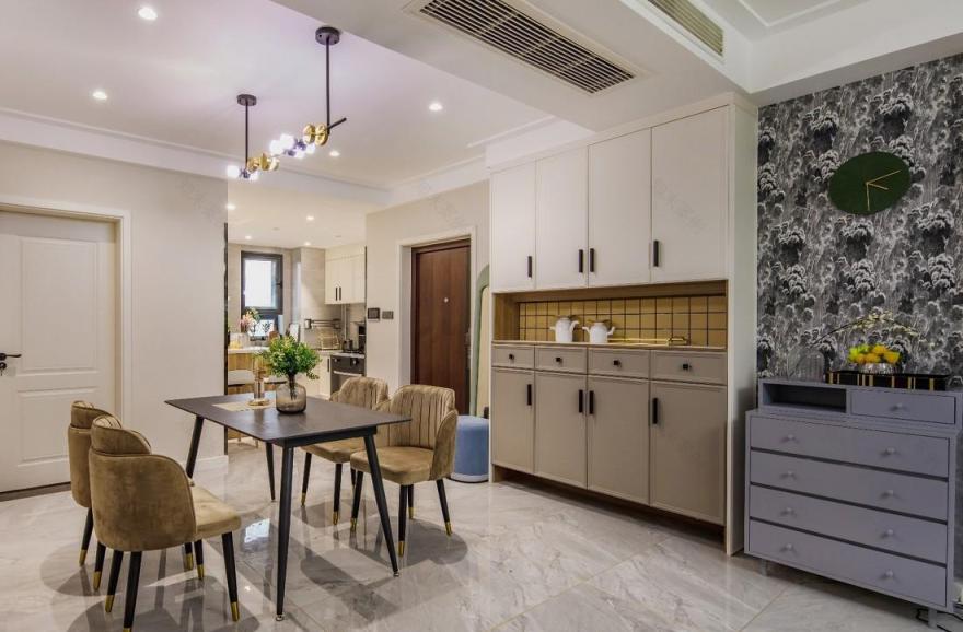 班帝尼设计丨平层丨远程设计的开放式厨房-15