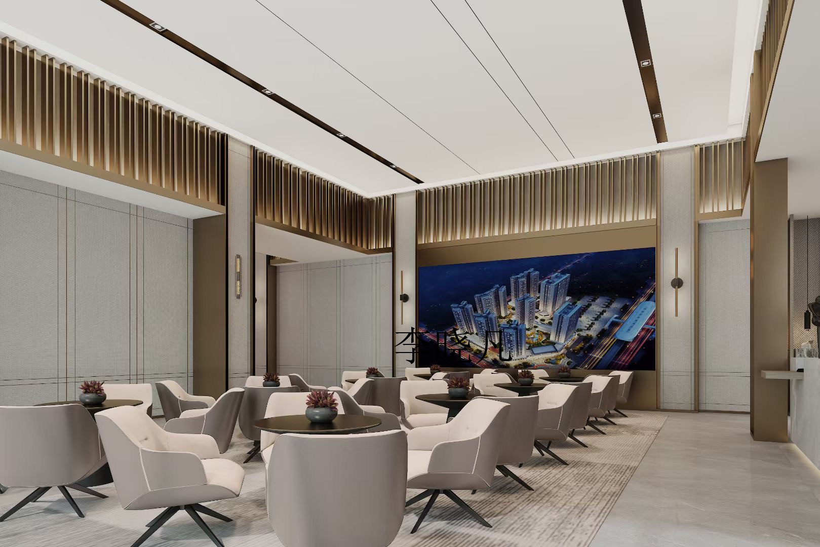 热气腾腾的工装售楼处设计-6