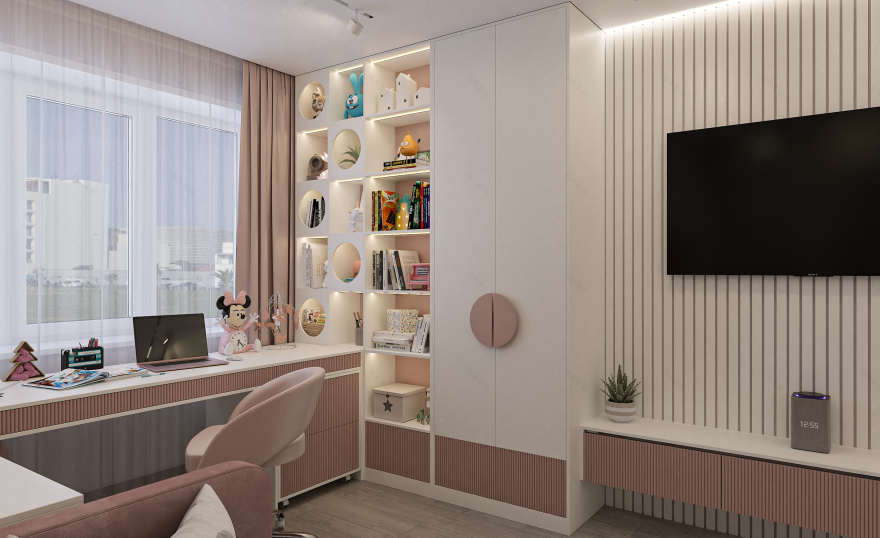 女孩儿童房设计项目丨俄罗斯基洛夫-16