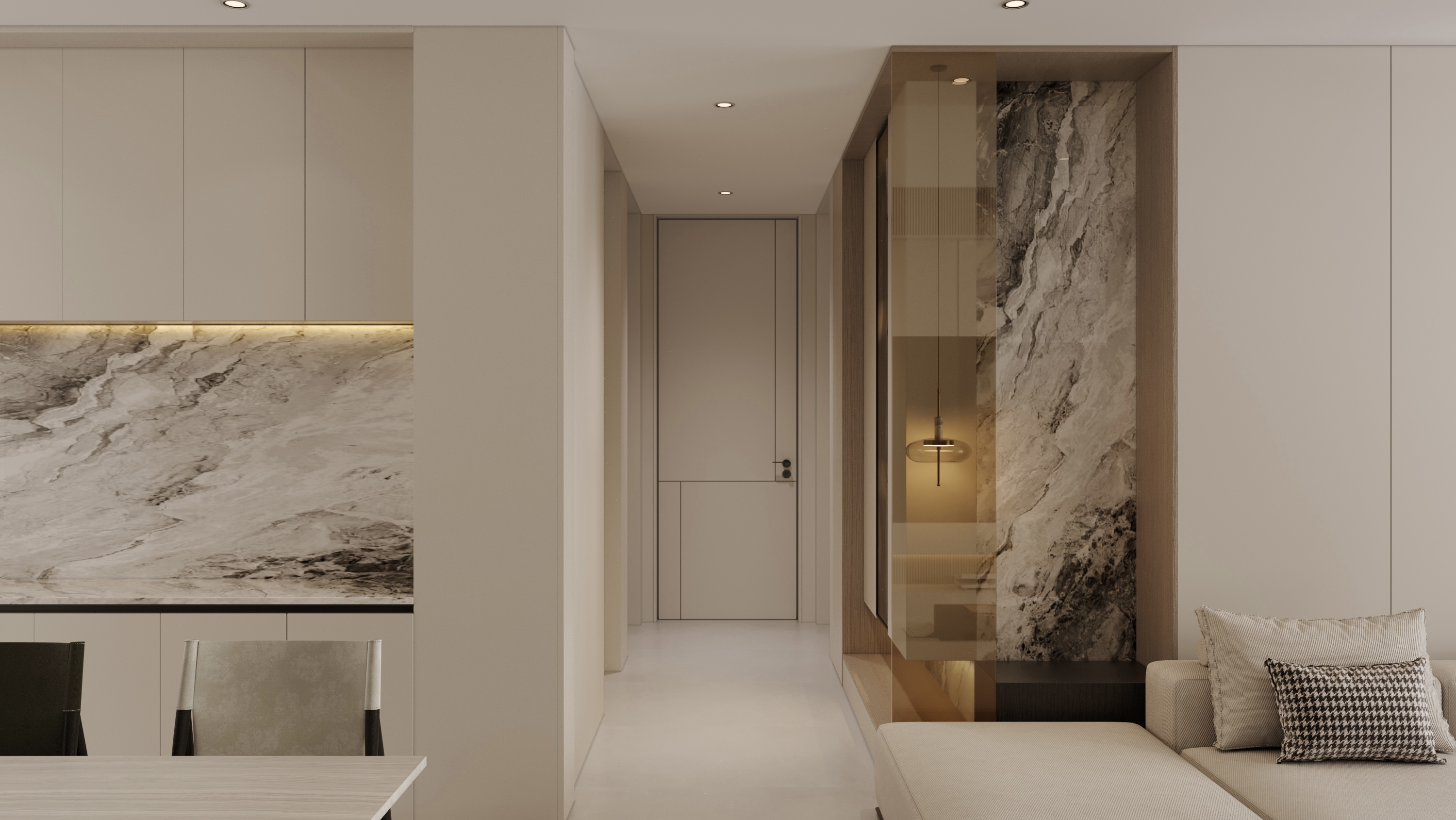 现代极简+奶油风室内设计-8