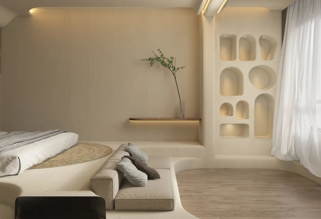 奶茶色调的休旅风空间丨中国河北丨北鱼空间设计事务所-14