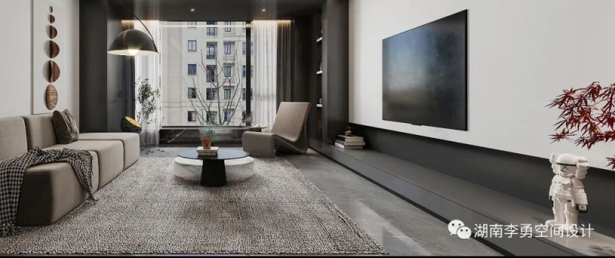 湖南吉首 120㎡暗黑系住宅设计,简约质感,诠释生活温度平衡-6