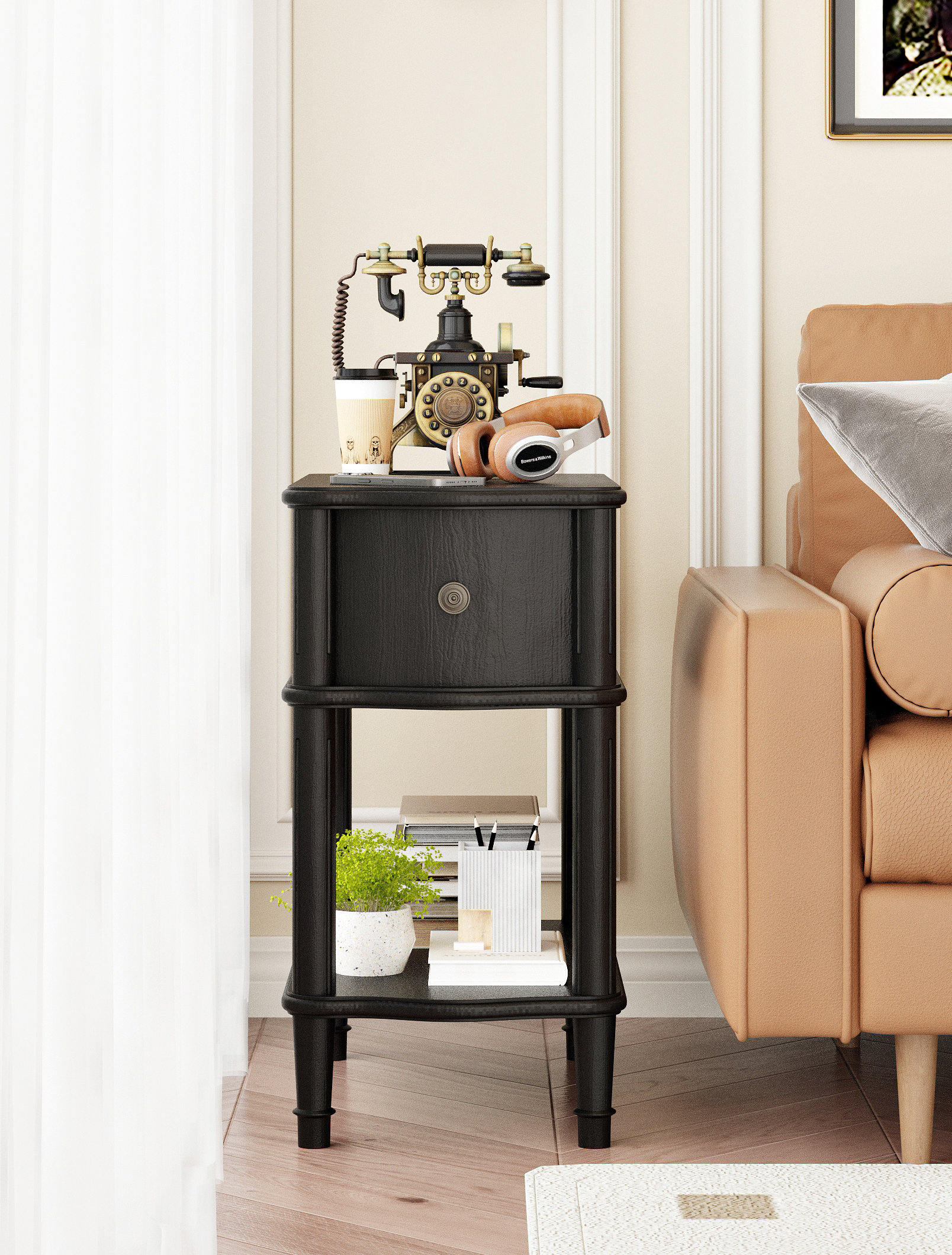 一款沙发边柜的建模渲染-8