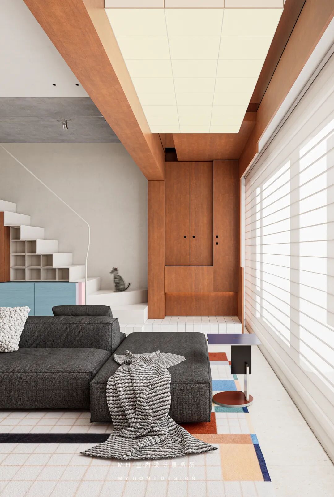 【首发】MH设计新作：色彩·情绪▏彰显个性跃层空间的趣活之境-35