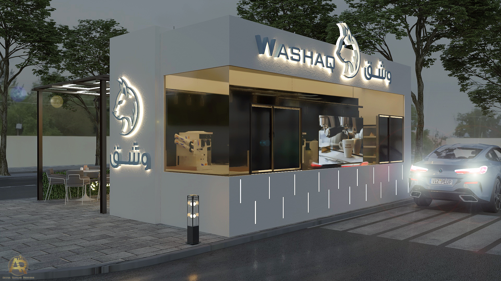 Washaq Drive Thru 咖啡店丨沙特阿拉伯丨Amira Raslan-11