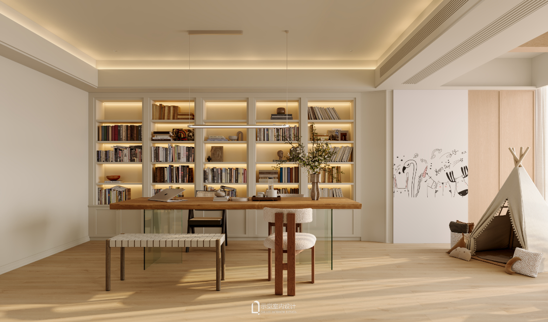 示觉设计|219㎡水清木华，一家四口的成长型家庭空间-39