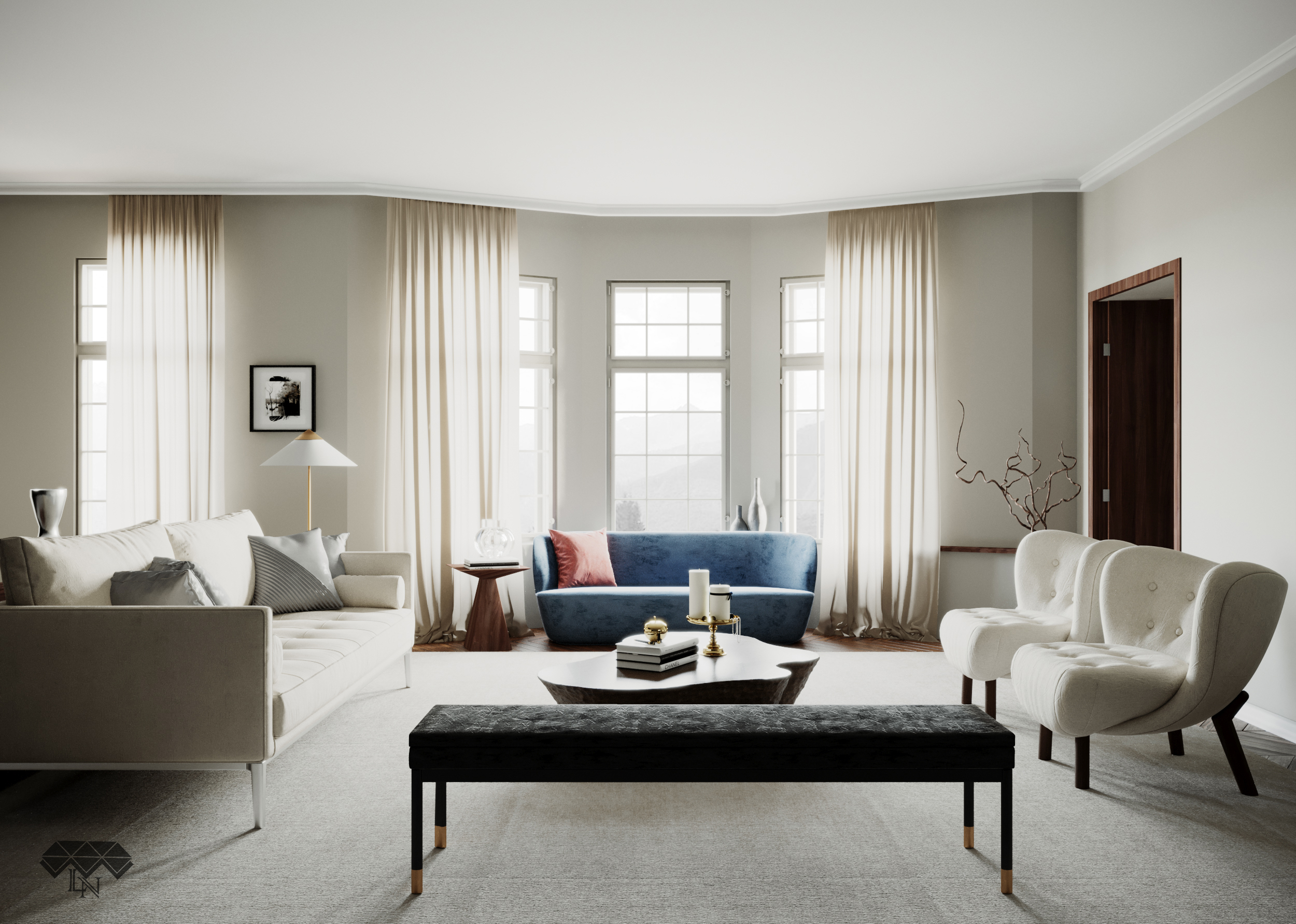 可视化客厅设计丨Luiza Nowak-3