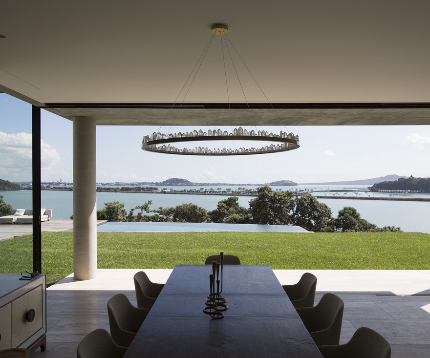 Massive Concrete Home on a Cliff Above Hobson Bay-20