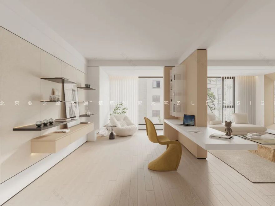 奶油色温柔治愈家居丨筑鹿空间设计-38