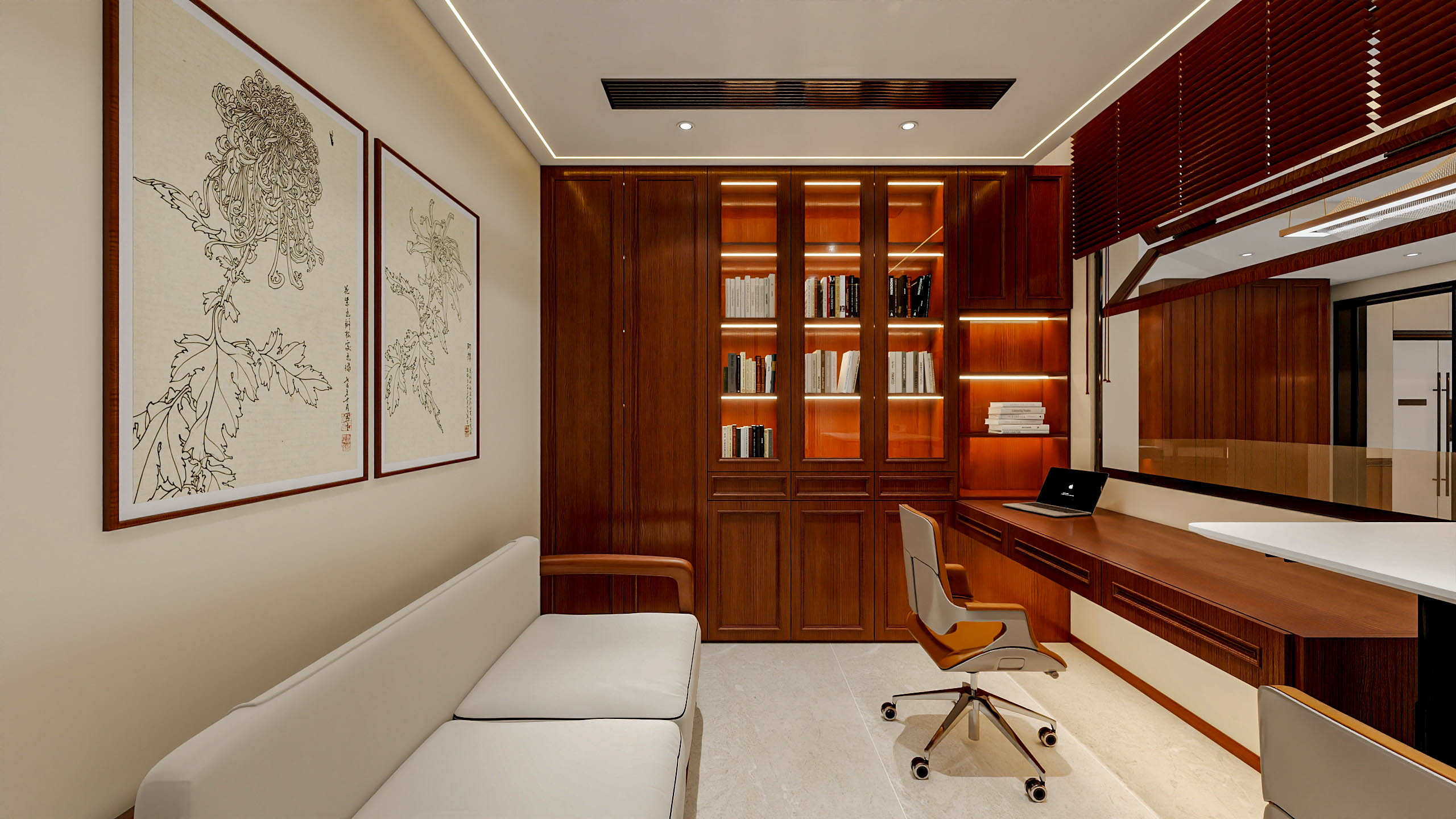 四川成都成都合院（376平方底跃简约中式三居室）-30