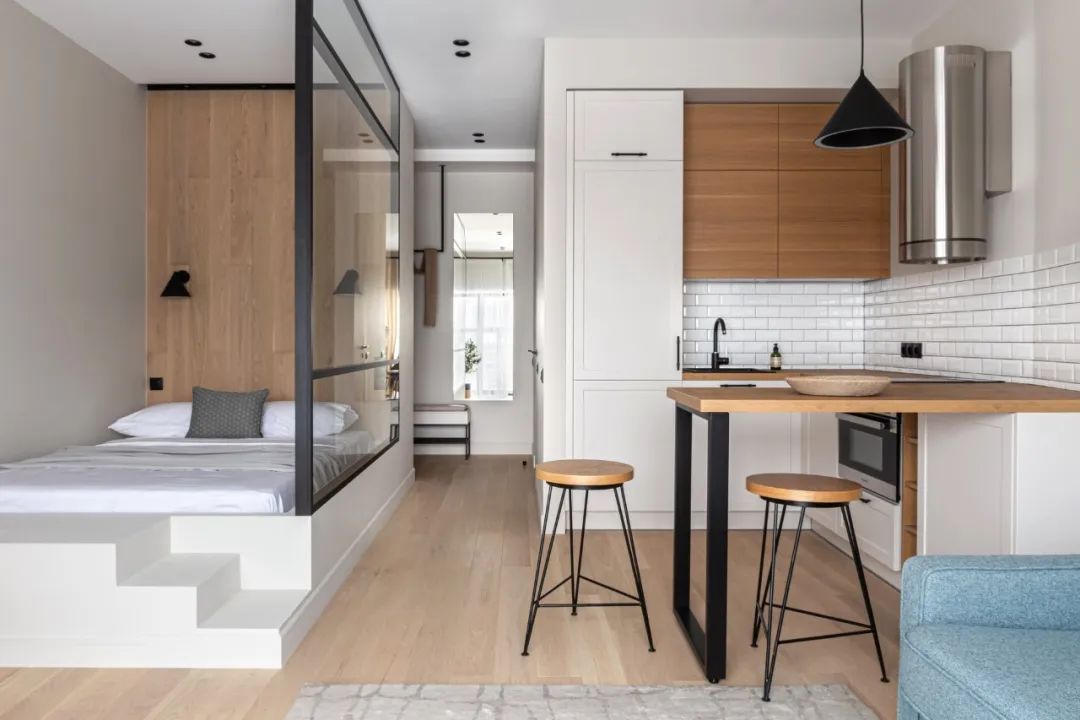 32㎡单间公寓设计丨Anna 和 Dmitry Korobko-0