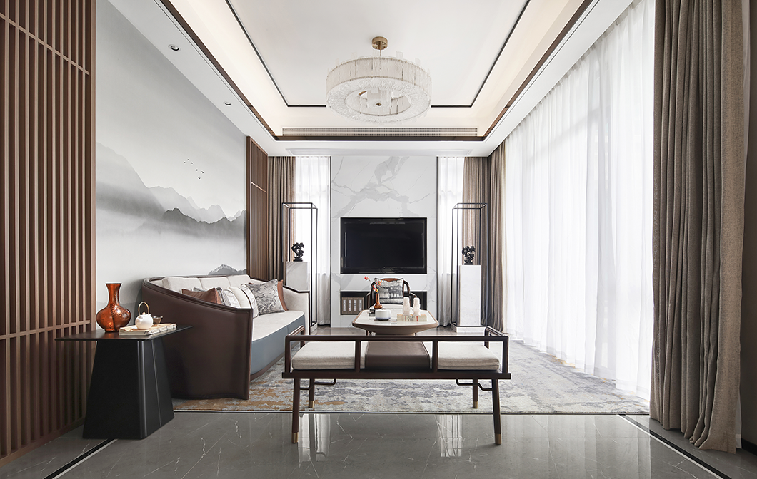 新中式美学，欧谷山语泉售楼处与样板房设计-11