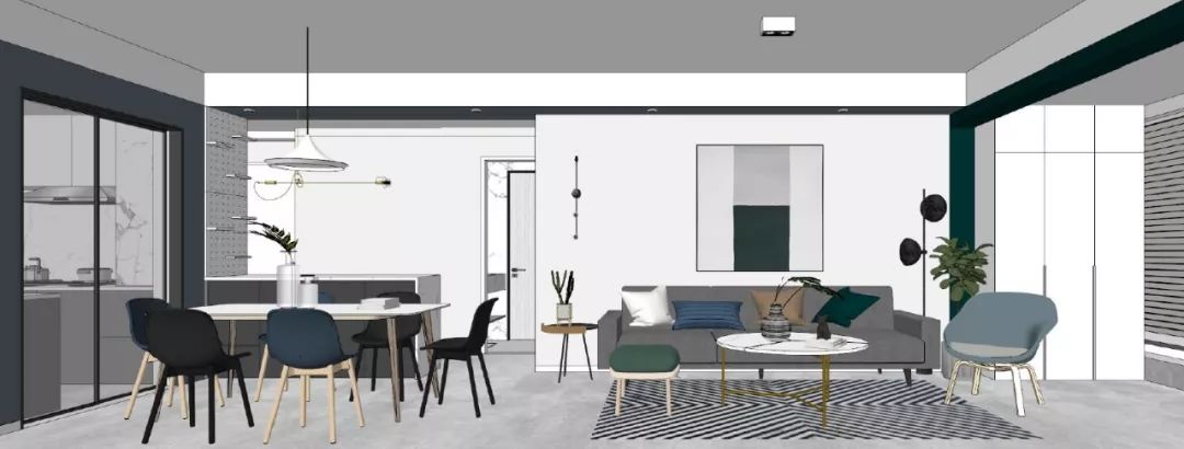 85㎡水电云立方套三双卫,绿色艺术空间的焕新设计-44